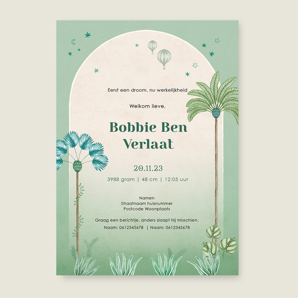 Sample Elephant Palms Green - Story of July