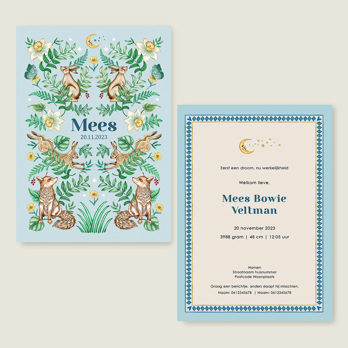 Sample Bos Dieren Light Blue - Story of July