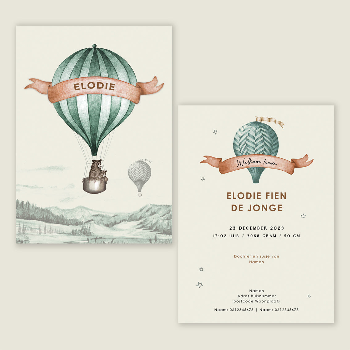 Sample Bear Balloon Green - Story of July