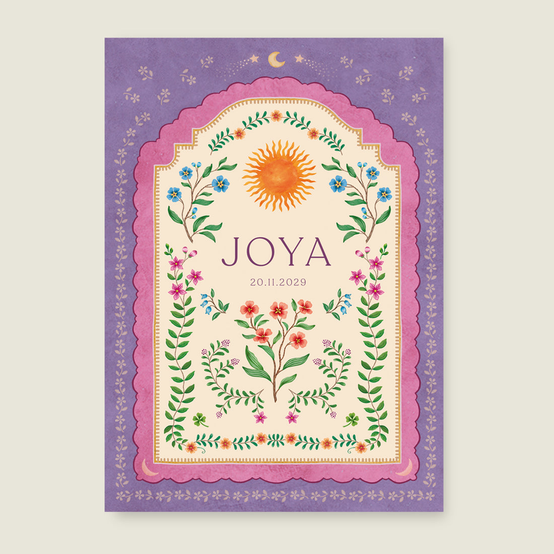 Print Blooming Sun Paars