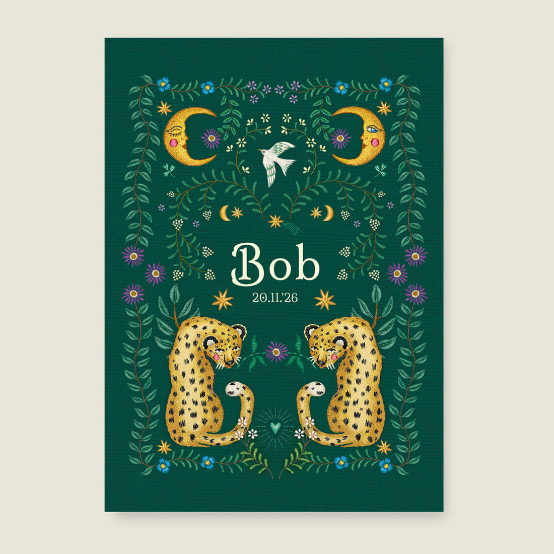 Print Embroider panter green - Story of July