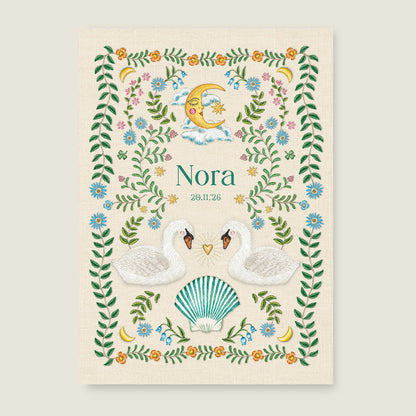 Embroider Swan Offwhite - Story of July