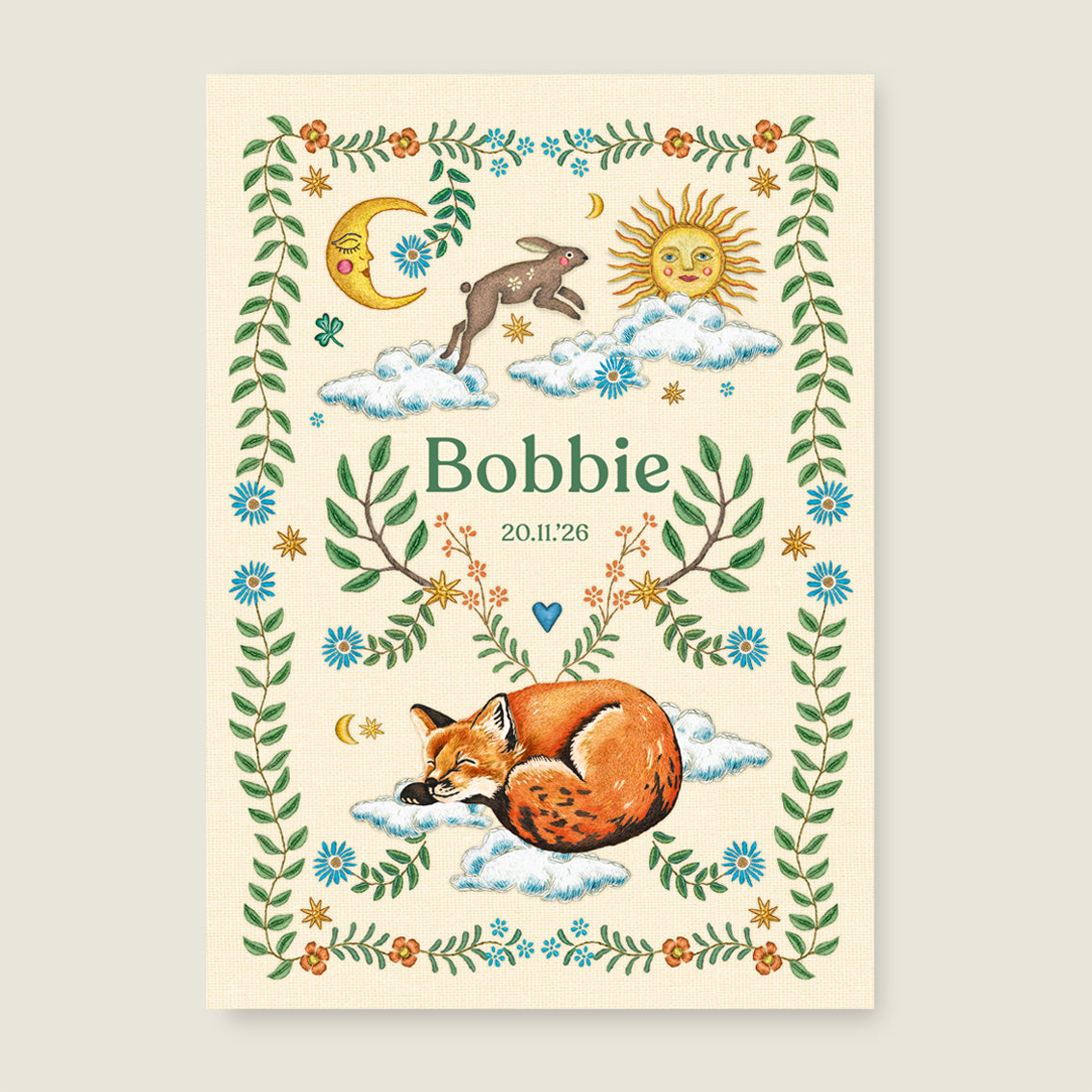 Sample Embroider Rabbit Offwhite - Story of July