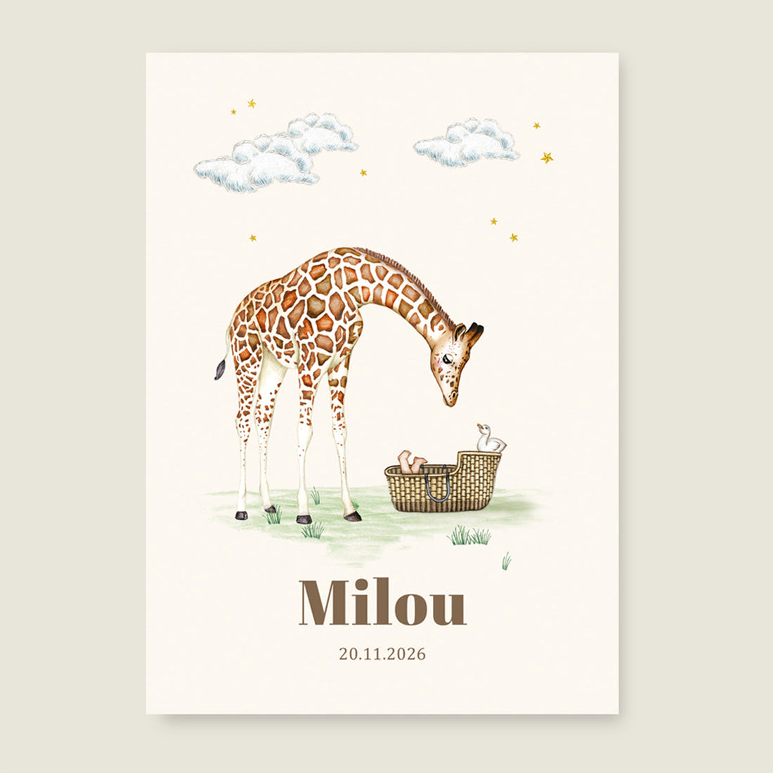 Print Giraffe basket offwhite - Story of July