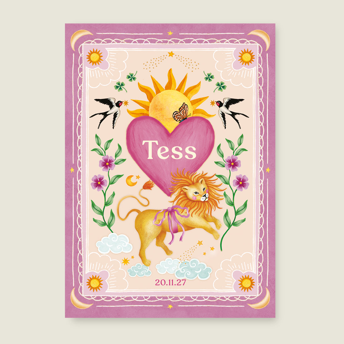 Sample Lovely Lion Heart Pink