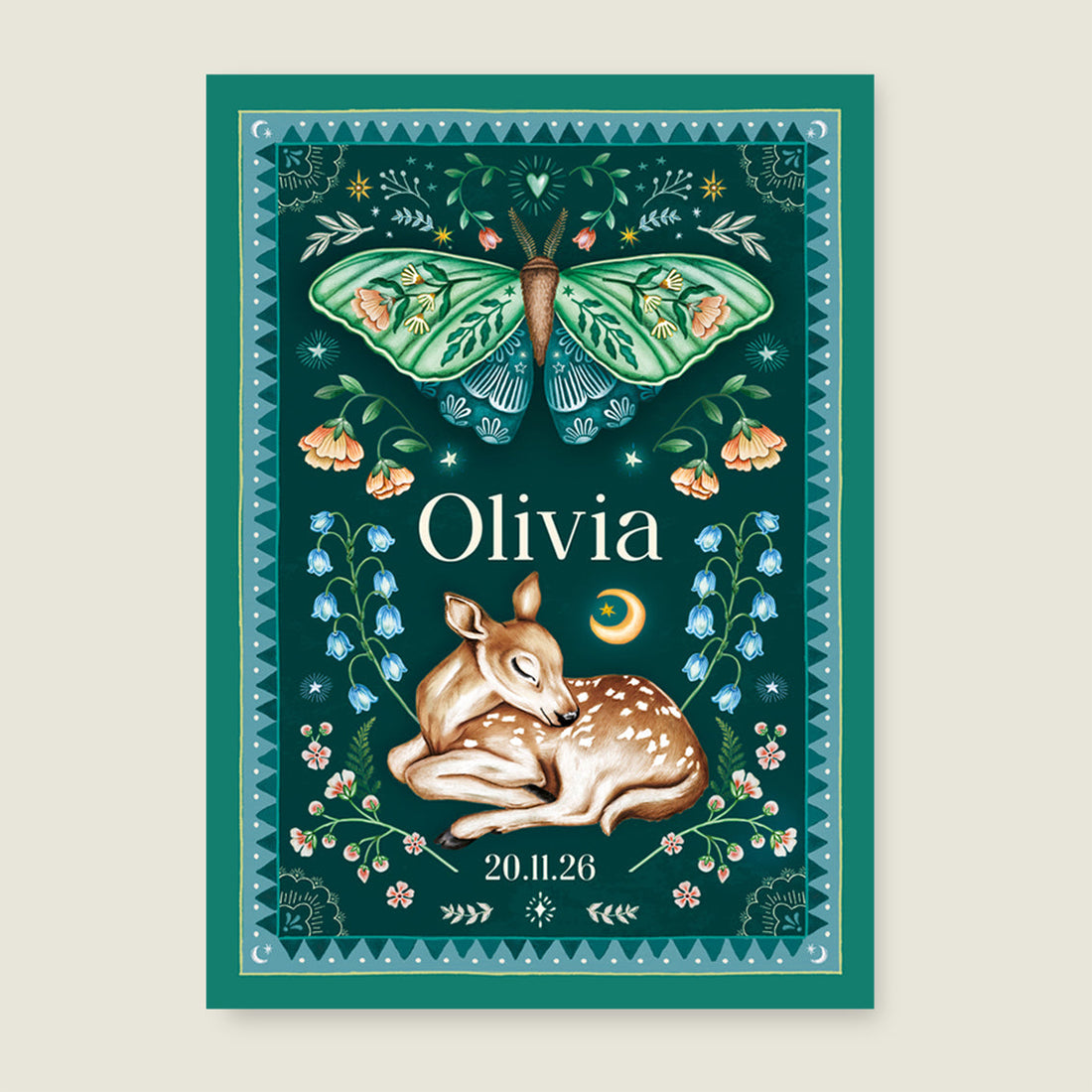 Sample Oh Dear Butterfly Green - Story of July