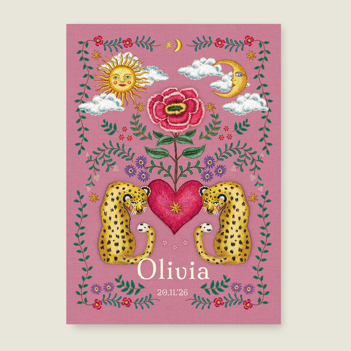 Print Panter flower pink - Story of July