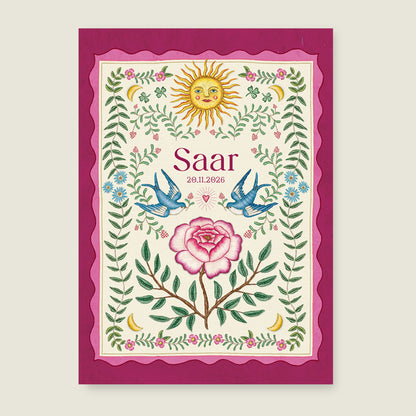 Sparrow Birds Pink - Story of July