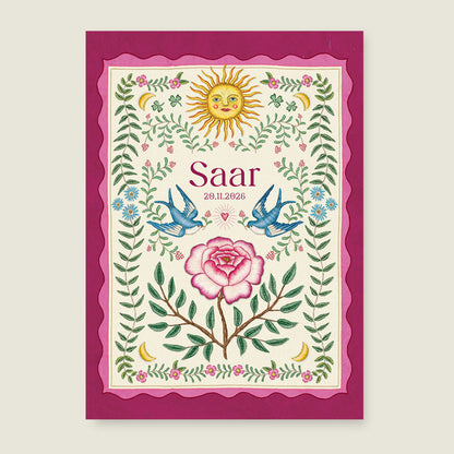 Sample Sparrow Birds Pink - Story of July