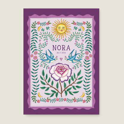 Sparrow Birds Purple - Story of July