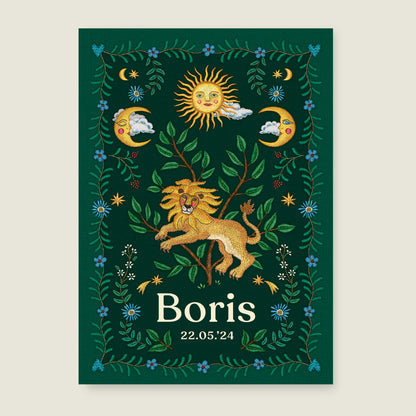 Sample Embroider Lion Dark Green