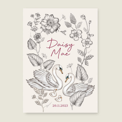 Swan Flowers Family Offwhite - Story of July