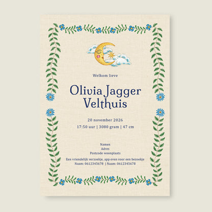 Embroider Panter Flower Blue - Story of July