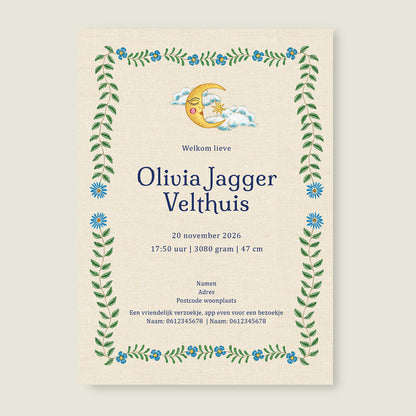 Sample Embroider Panter Flower Blue - Story of July