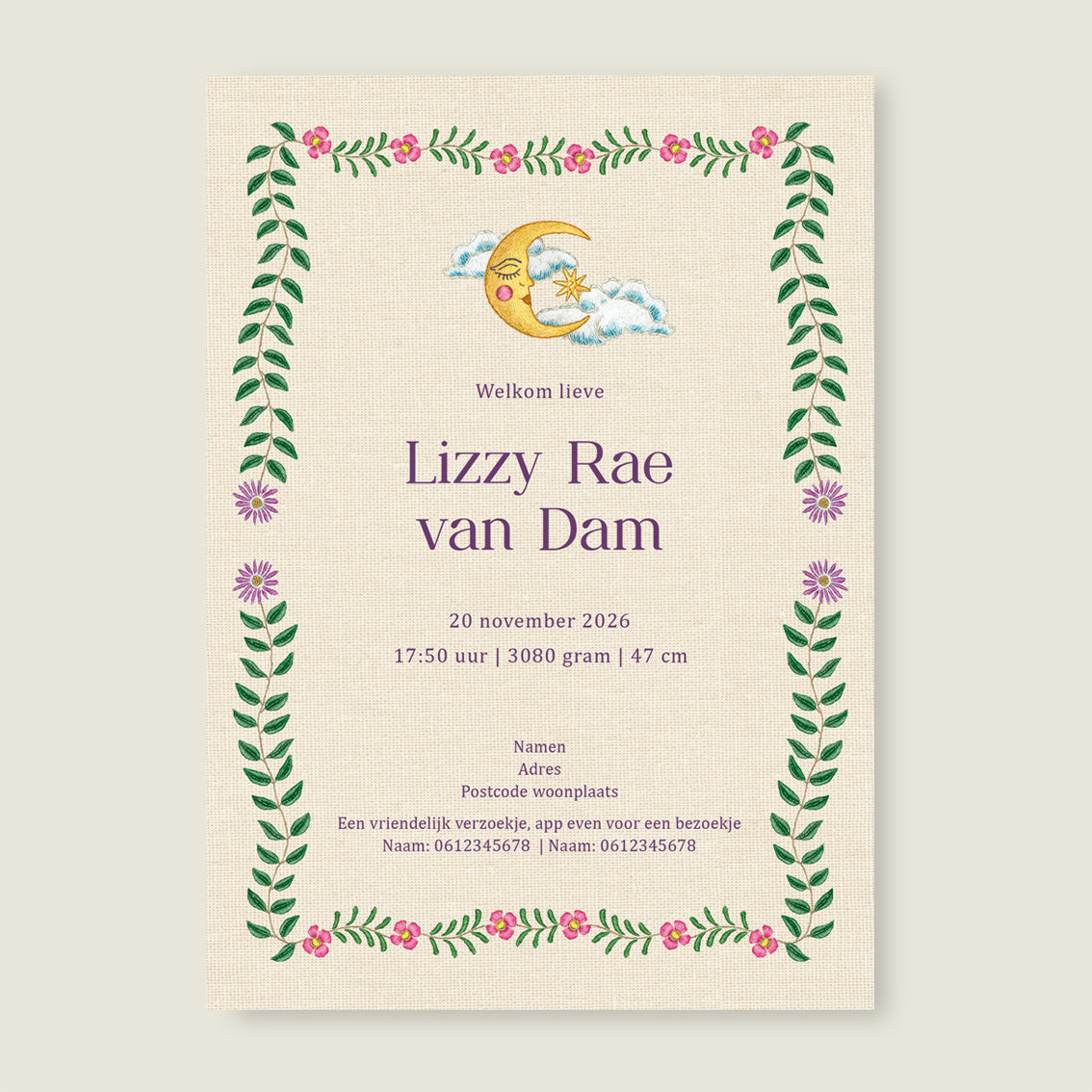 Embroider Flower Swan Lila - Story of July