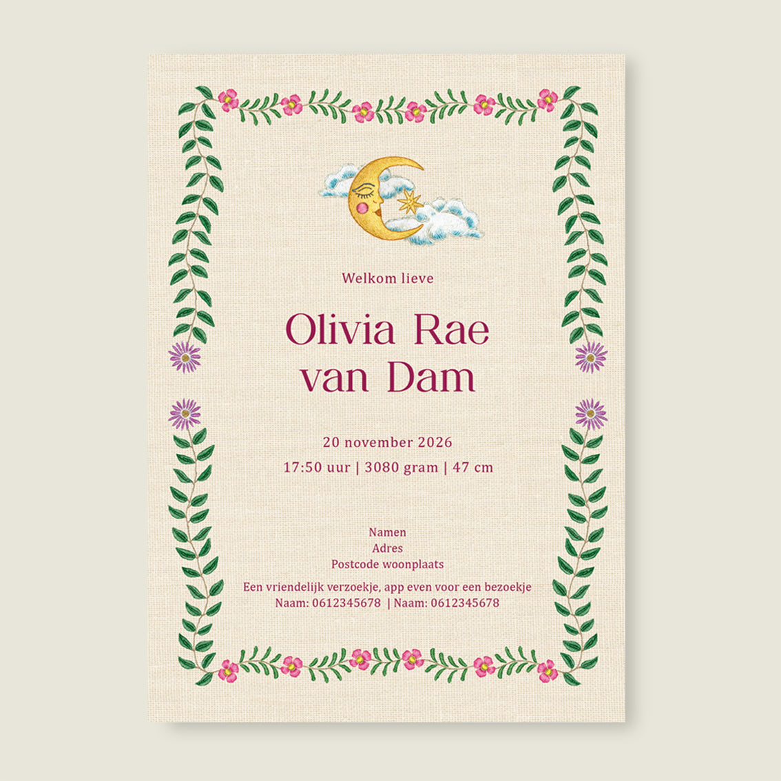 Embroider Flower Swan Pink - Story of July