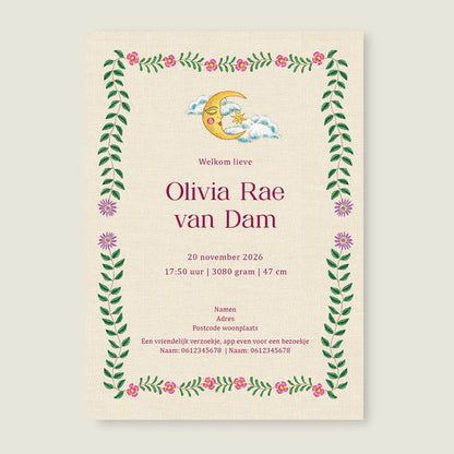 Embroider Flower Swan Pink - Story of July