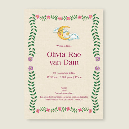 Sample Embroider Flower Swan Pink - Story of July