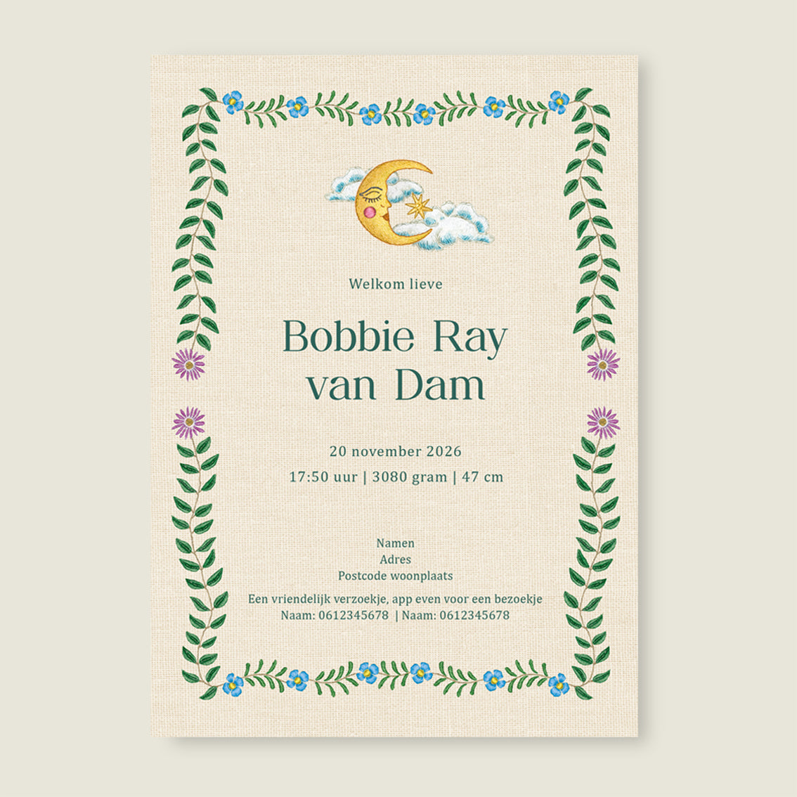 Sample Embroider Panter Green - Story of July