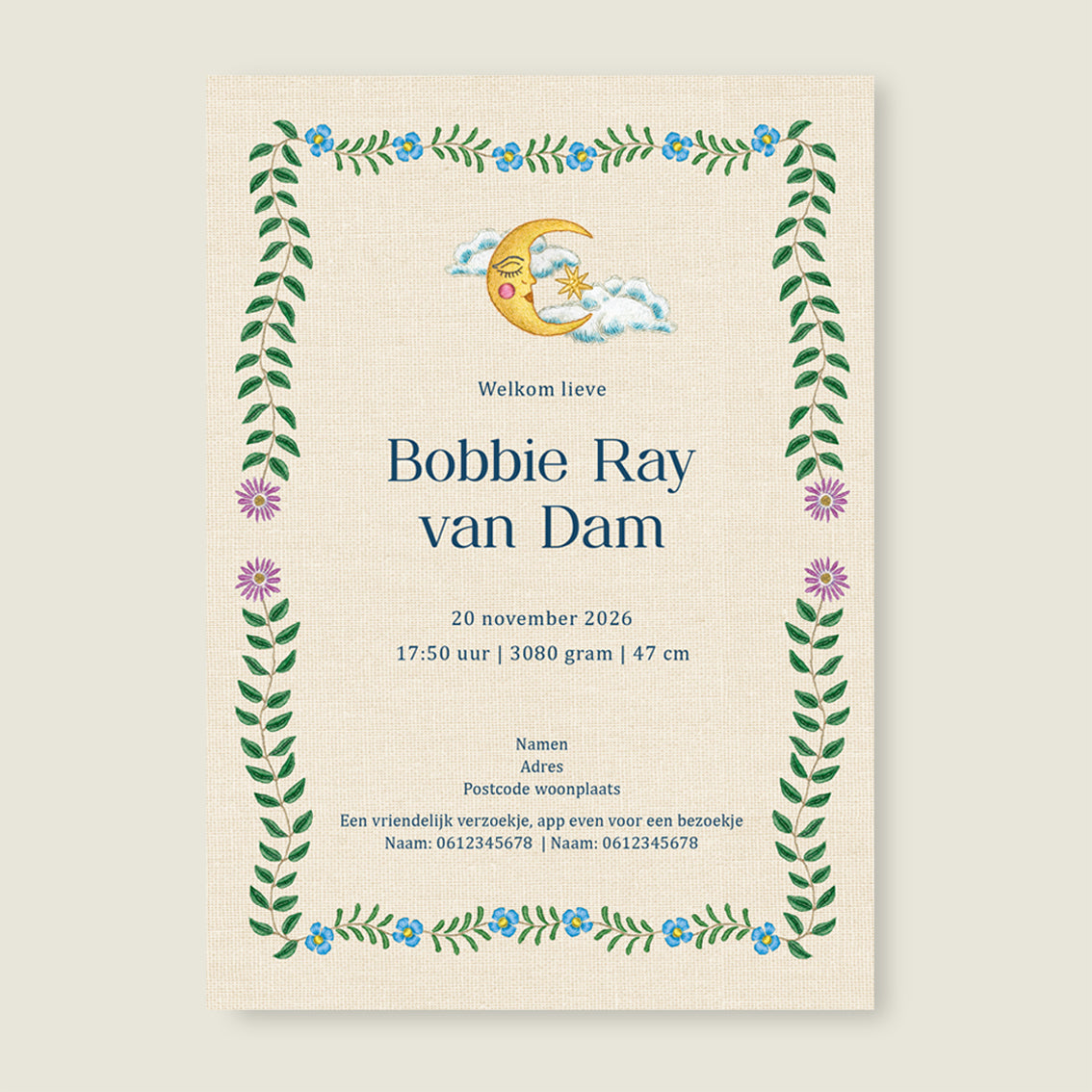 Sample Embroider Rabbit Green - Story of July