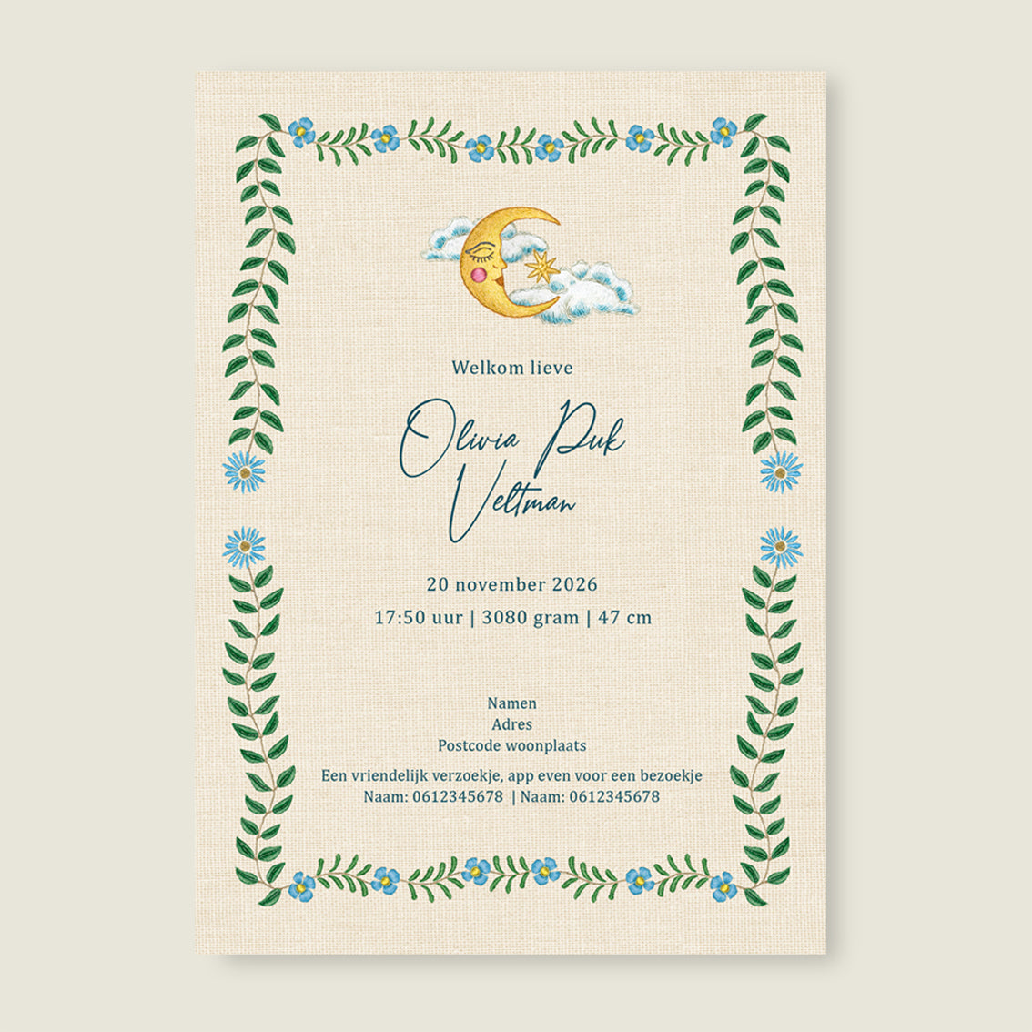 Embroider Swan Heart Blue - Story of July