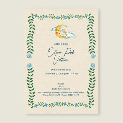 Sample Embroider Swan Heart Blue - Story of July