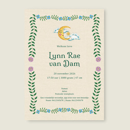 Sample Embroider Swan Heart Darkgreen - Story of July