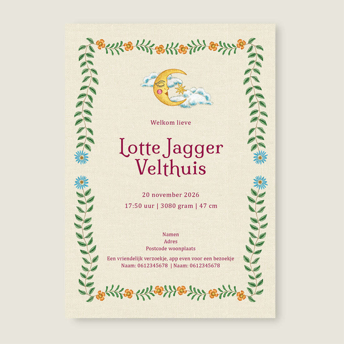 Embroider Heart Offwhite - Story of July