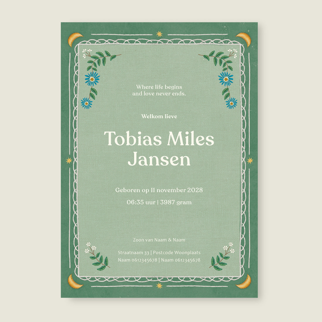 Sample Heart Bird Green