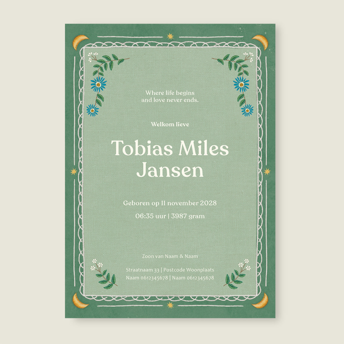 Sample Heart Bird Green