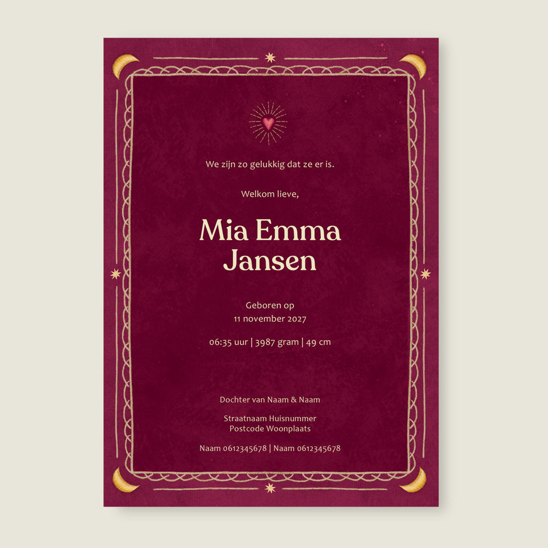 Sample Heart Bird Red