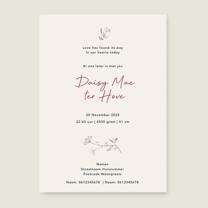 Swan Flowers Family Offwhite - Story of July