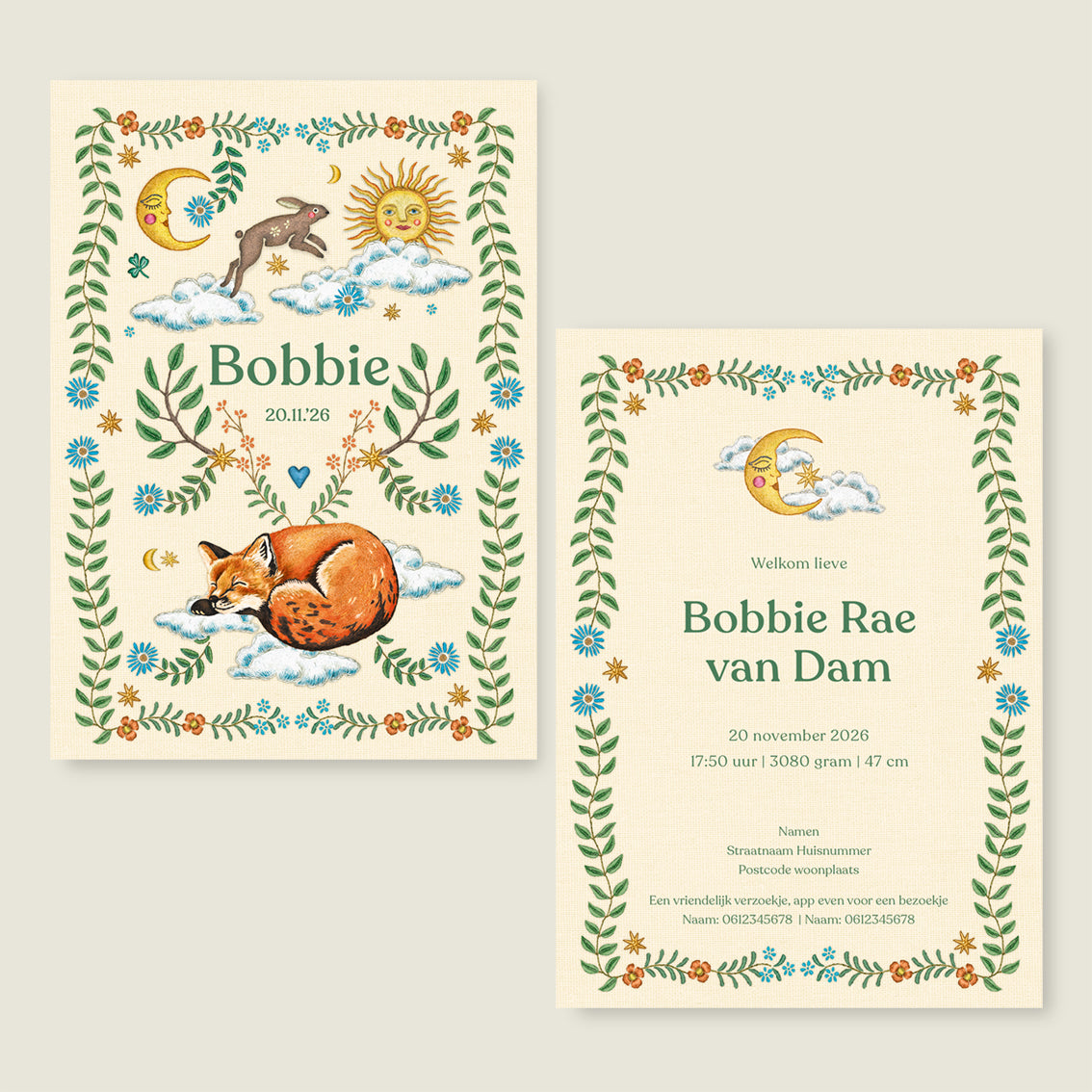 Sample Embroider Rabbit Offwhite - Story of July