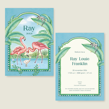 Flamingo Family Blue - Story of July