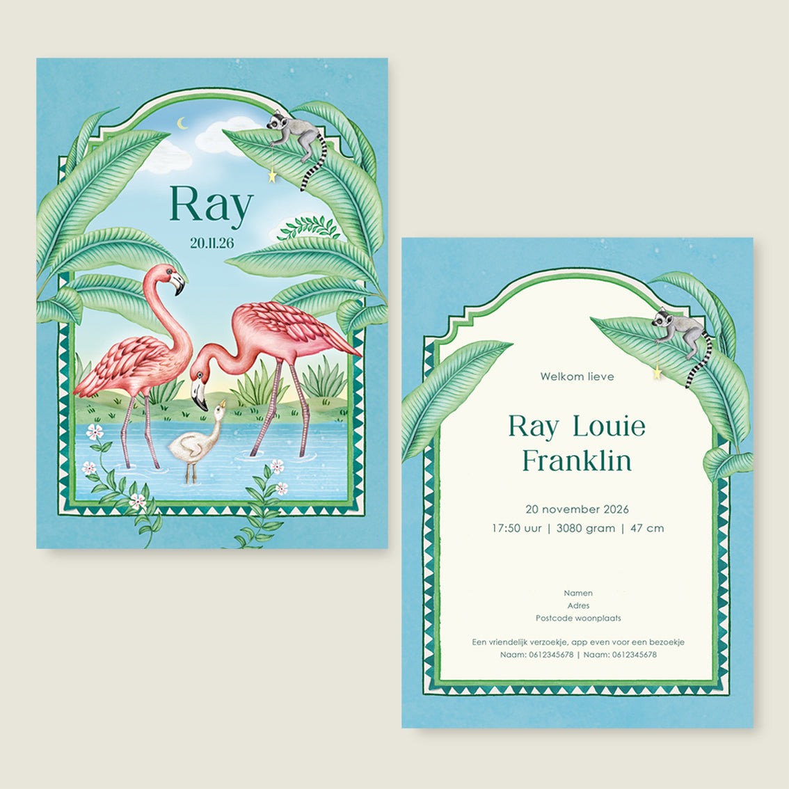 Sample Flamingo Family Blue - Story of July