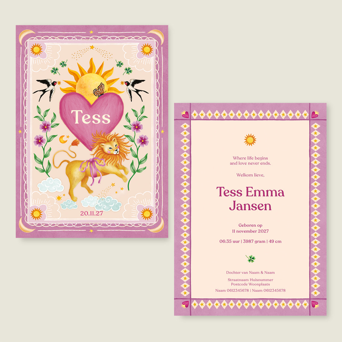 Lovely Lion Heart Pink