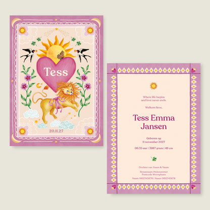 Sample Lovely Lion Heart Pink