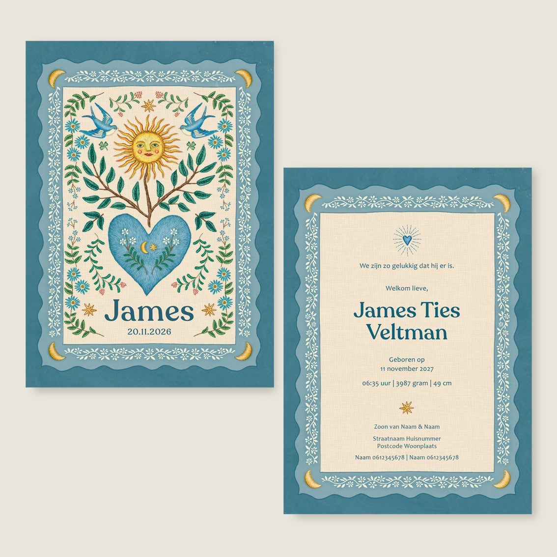 Sparrow Birds Light Blue