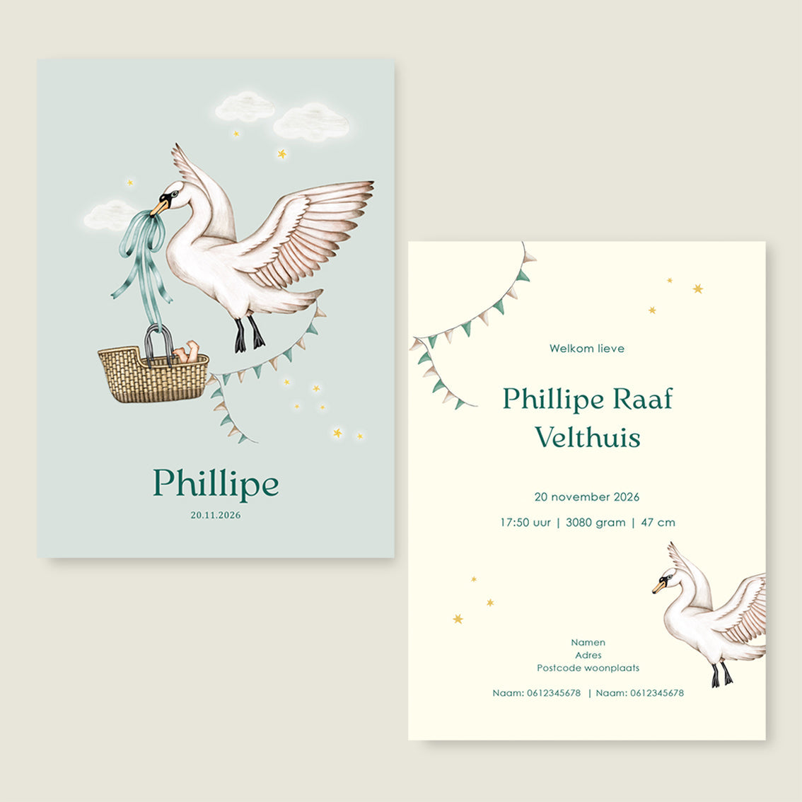 Sample Swan Basket Green - Story of July