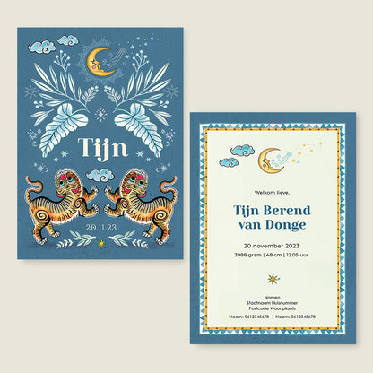 Two Pretty Tigers Blauw - Story of July