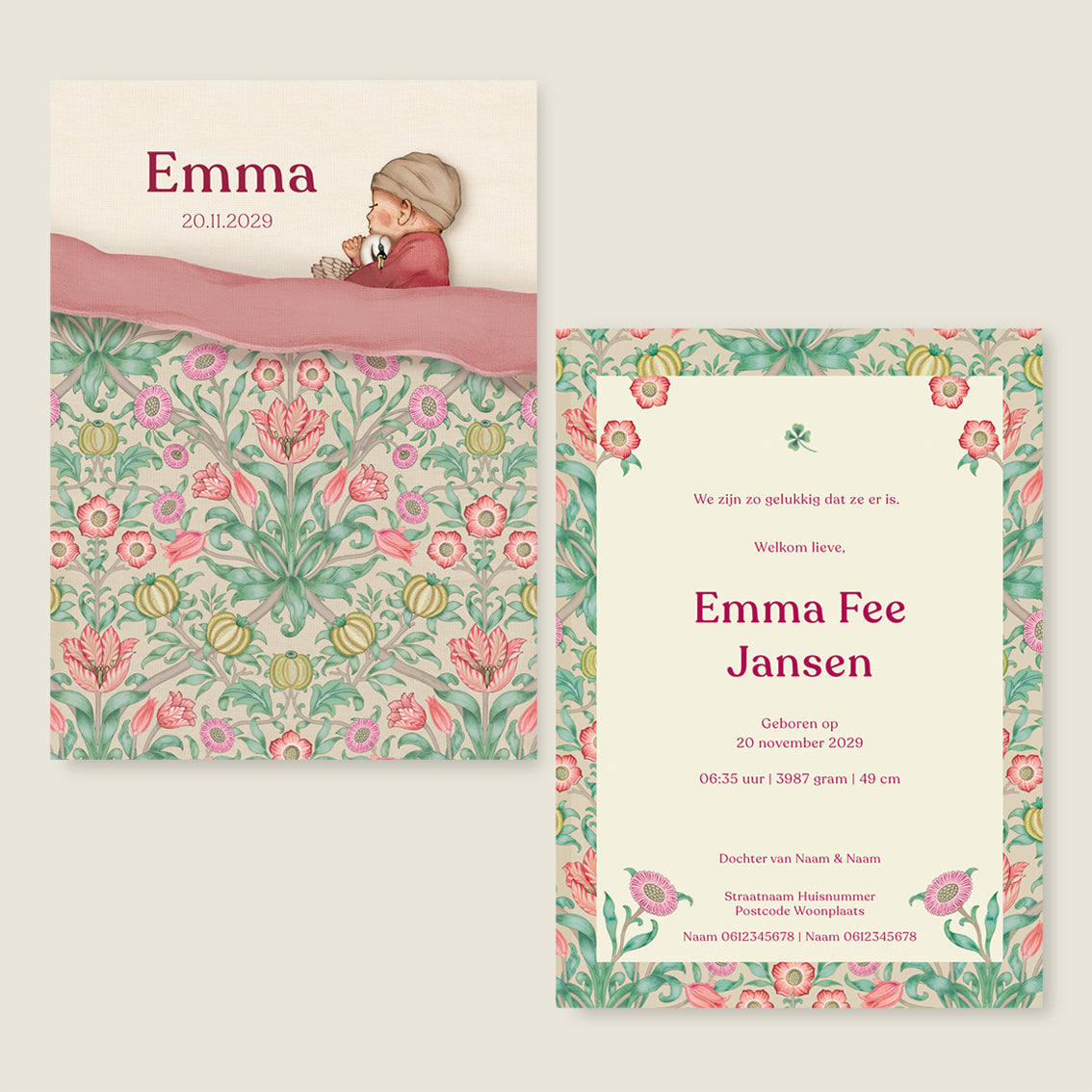 Sleeptight Flowers Pink