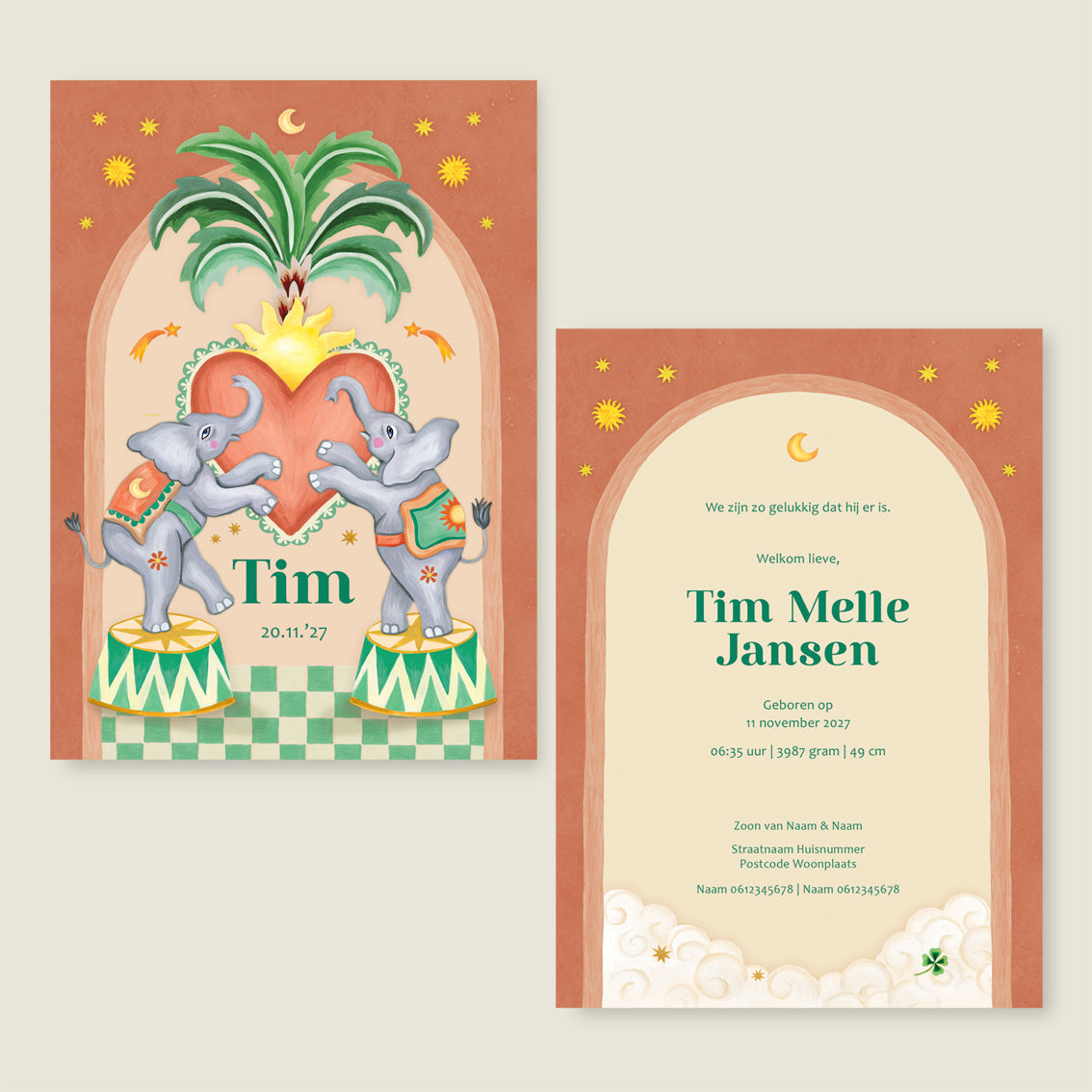 Sample Two Happy Elephants