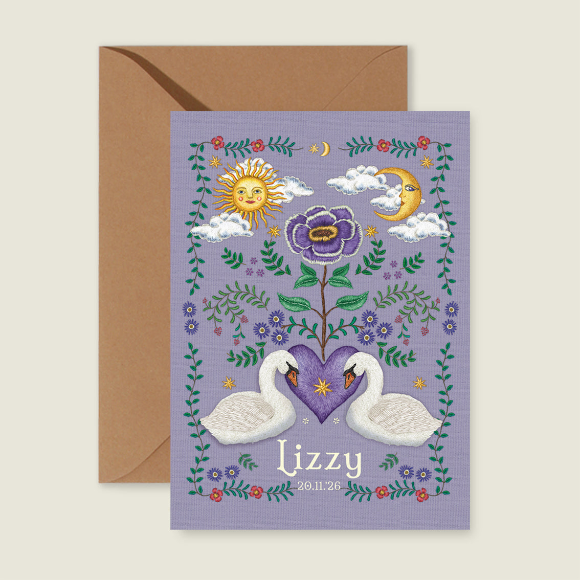 Embroider Flower Swan Lila - Story of July