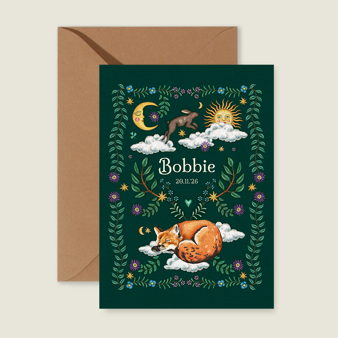 Embroider Rabbit Green - Story of July