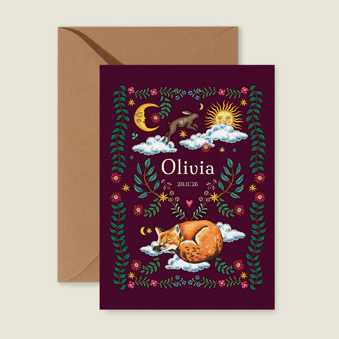 Sample Embroider Rabbit Red - Story of July