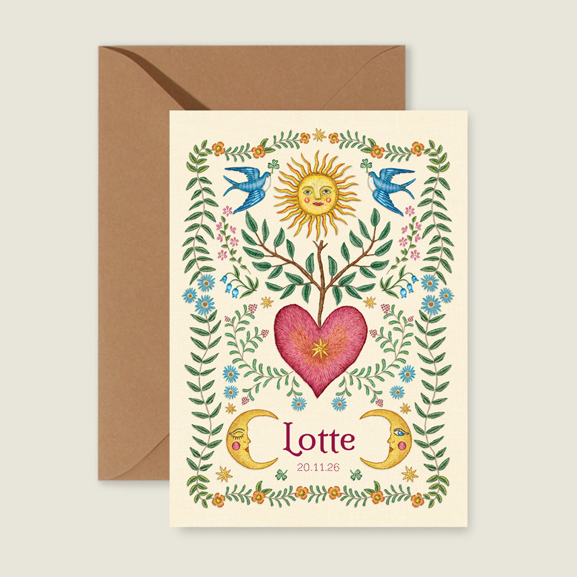 Embroider Heart Offwhite - Story of July