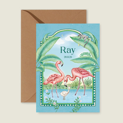 Flamingo Family Blue - Story of July