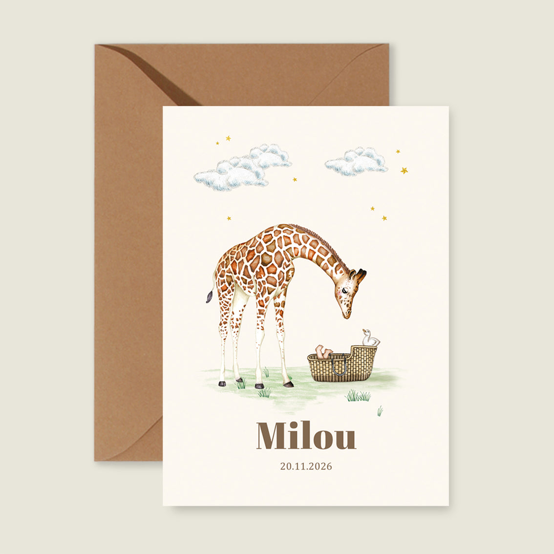 Giraffe Basket Offwhite - Story of July