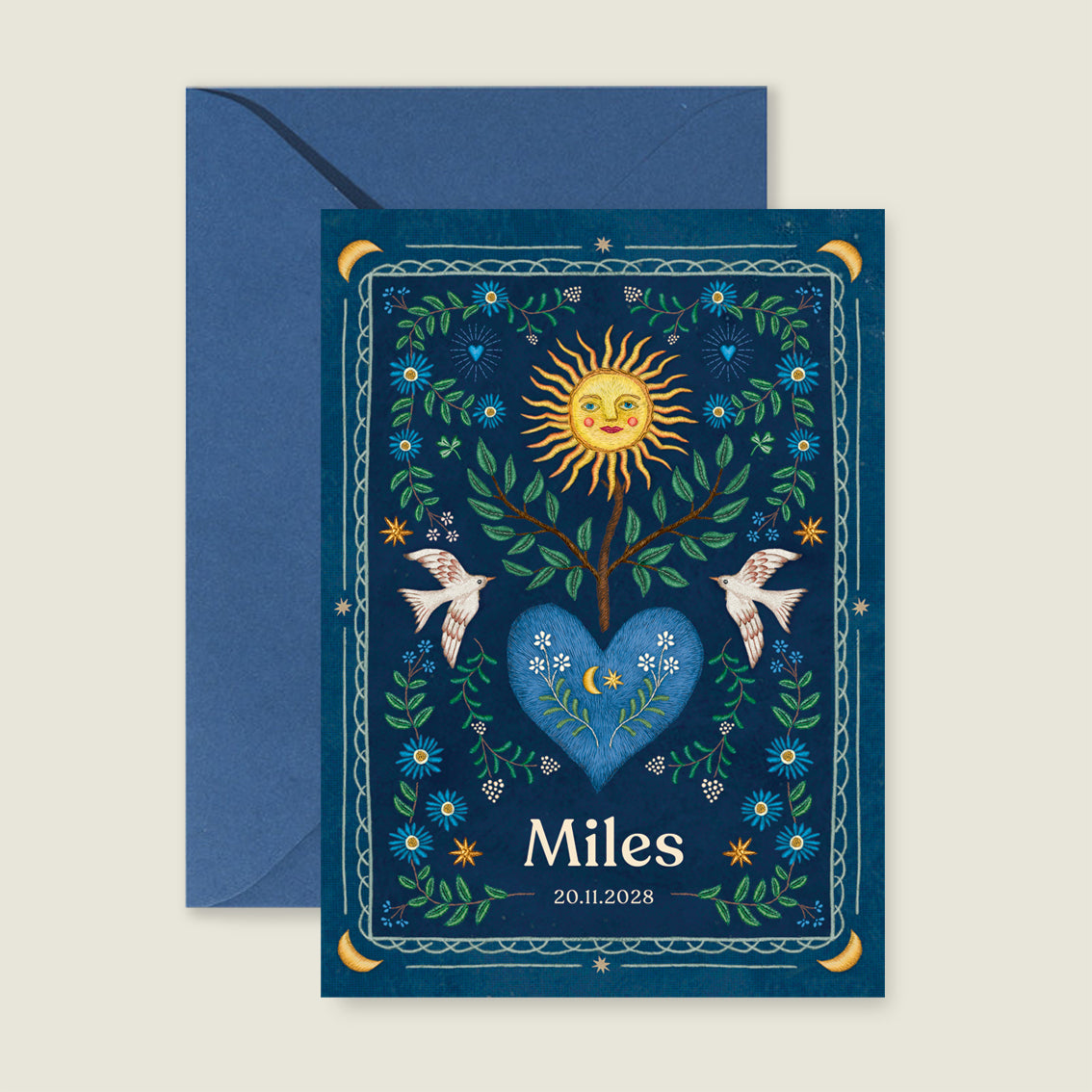 Heart Bird Dark Blue