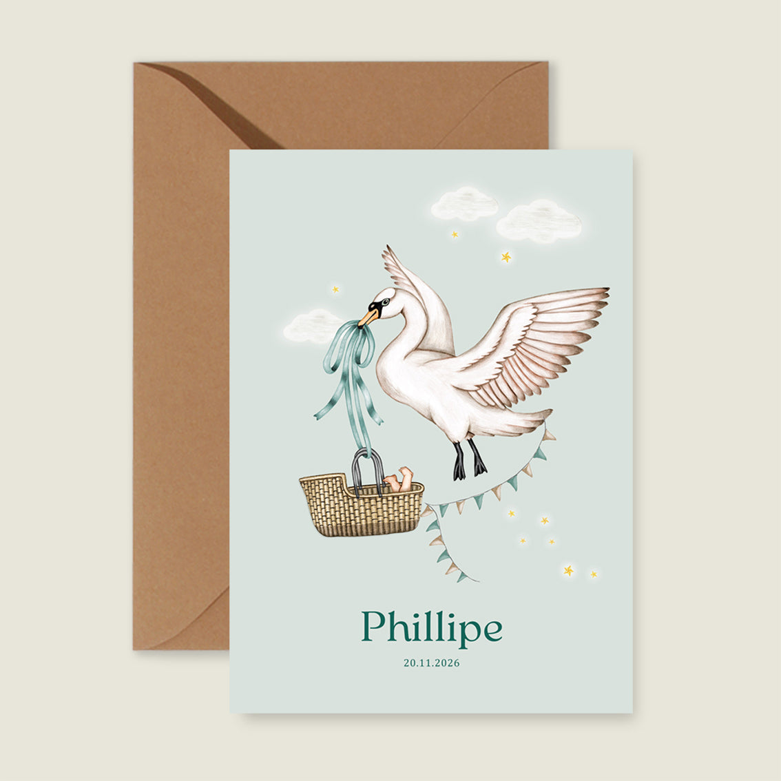 Swan Basket Green - Story of July